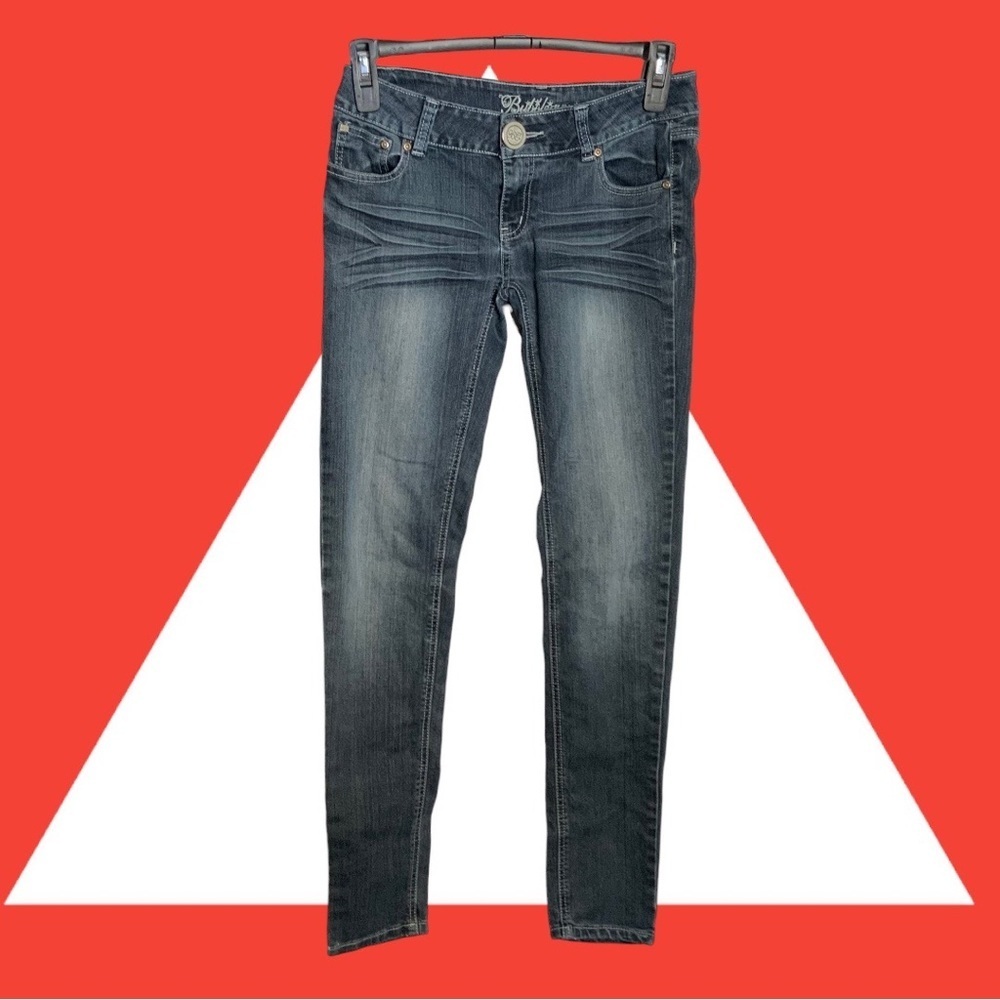 Bubblegum Grayish Blue Denim Stretchy Jeans Wm 9/10